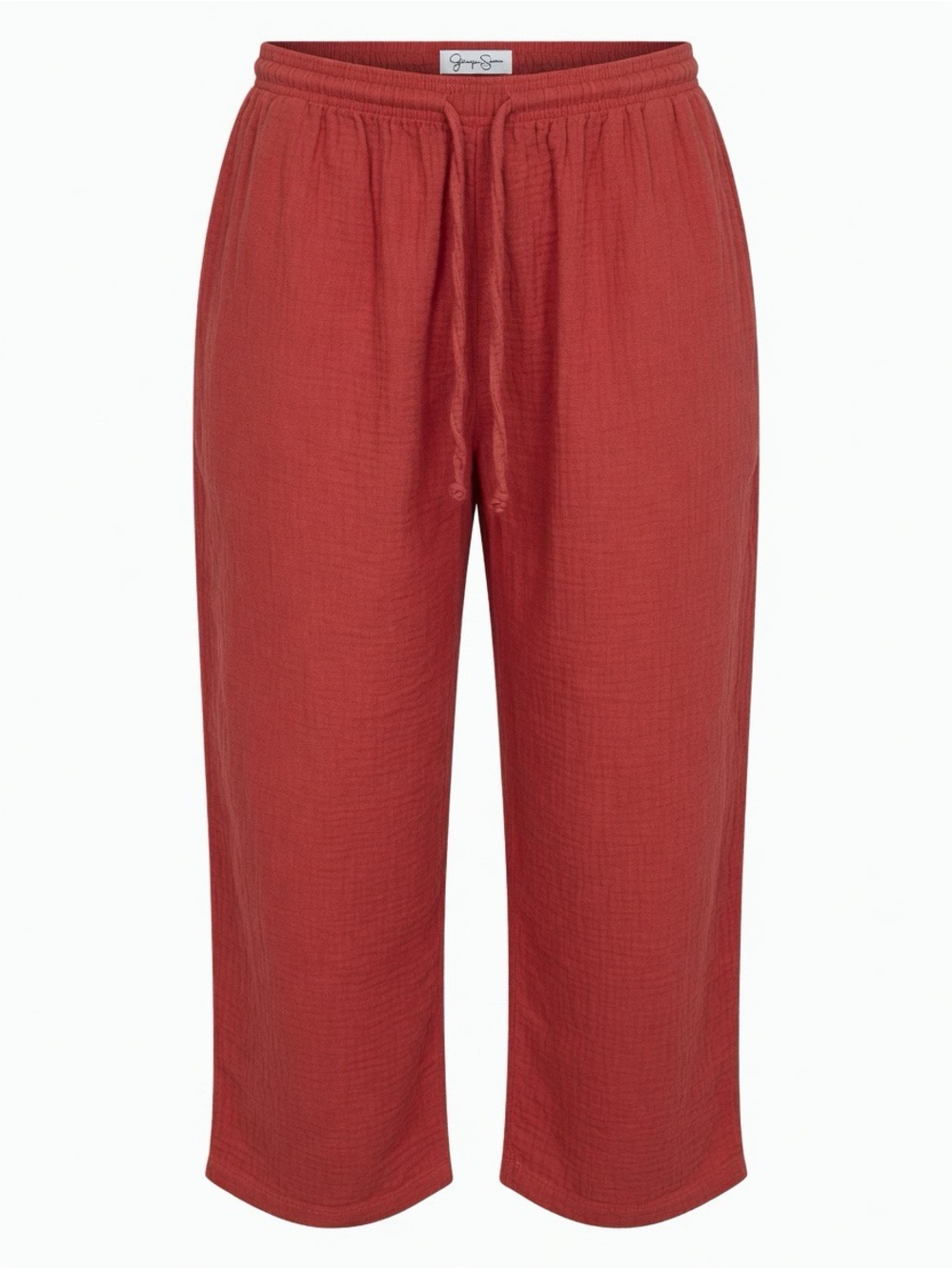 Jessica Simpson Terracotta Drawstring Wide-Leg Capri Pants